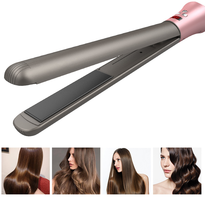 Drop shipping Permanent Hair Straightening Lcd Display Flat Iron Curls Ceramic Hair Straightener Irons Max Temperature 230degree 
