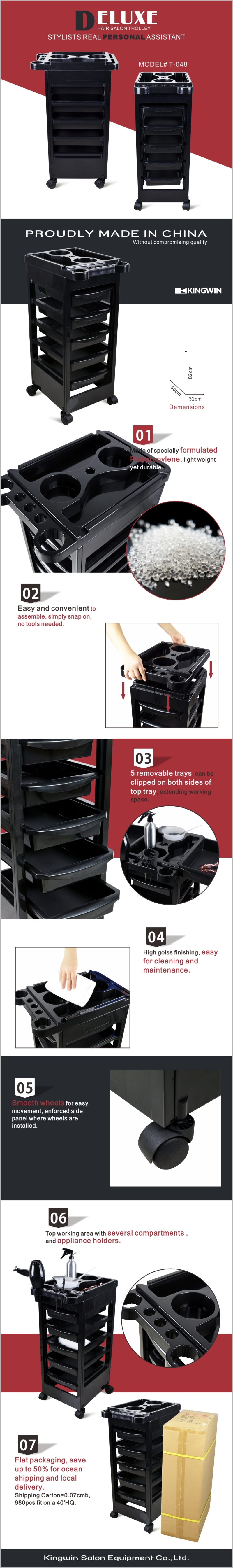 Professional Hairdressing Salon Tool Trolley 