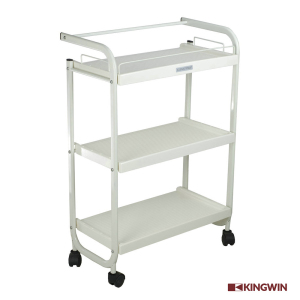 Factory Wholesale Durable Glass Beauty SPA Cart& trolley with 3 shelves 