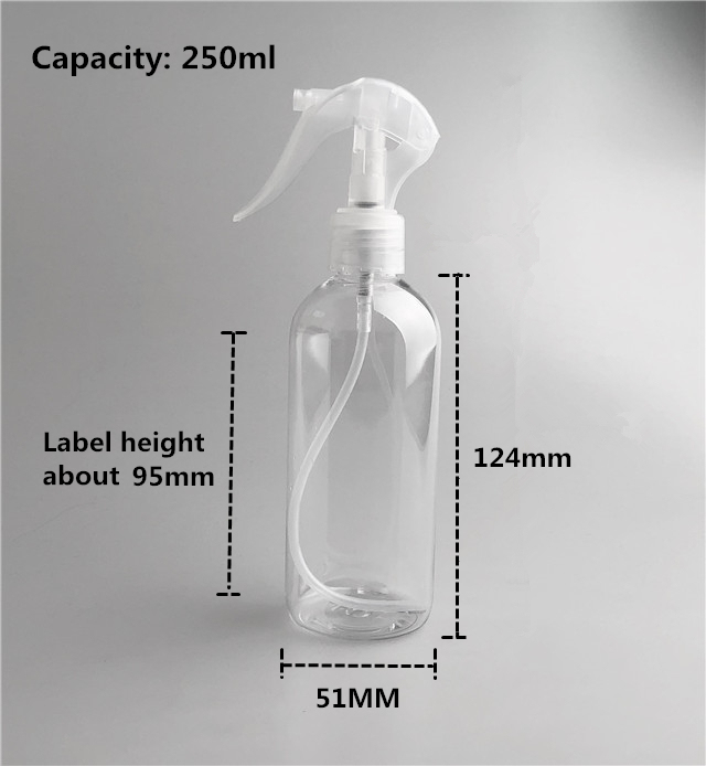 250 ml PET  bottle spray automatic trigger sprayer