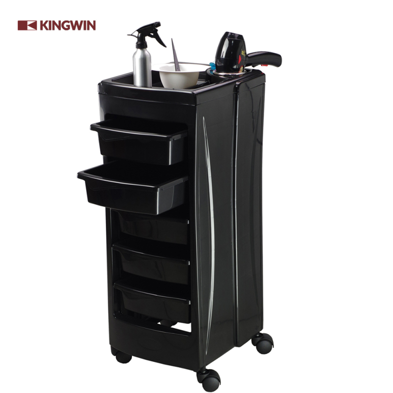 barber tools and equipment Black Professional Hair Salon Trolley beauty trolly