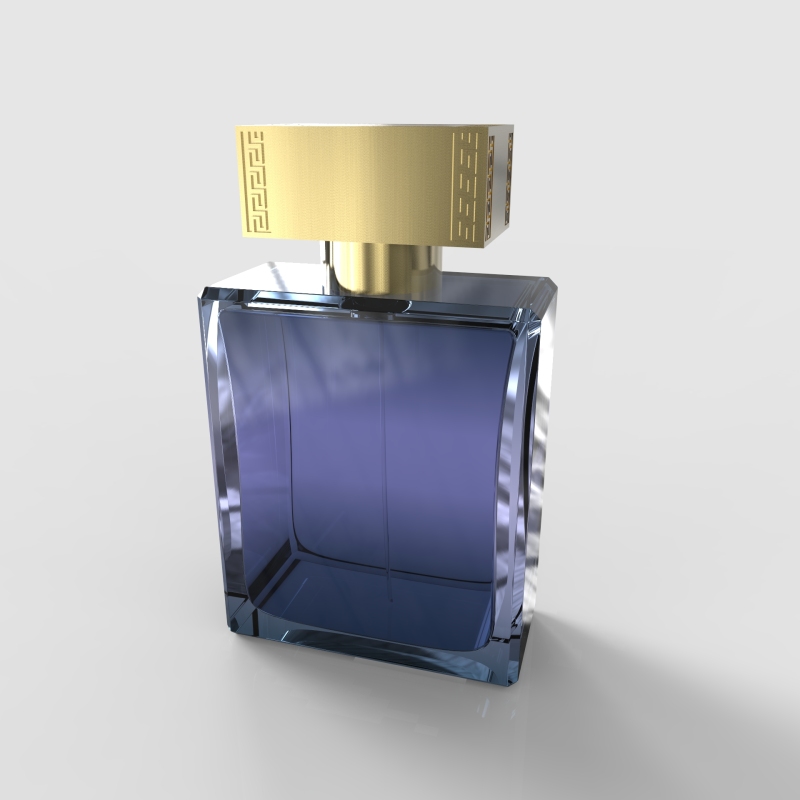 113ml Light Spray Glass  Fragrance Crimp Bottle With ABS Square Cap