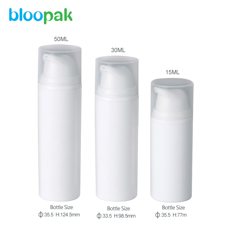 pp plastic 15ml 30ml 50ml airless lotion pump bottle