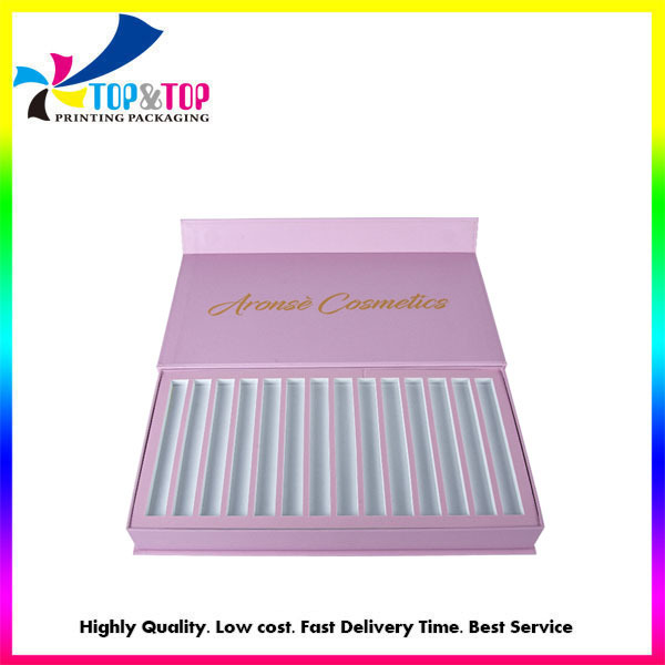 Custom Pink Rigid Cosmetic Display Paper Box for Sample Bottles