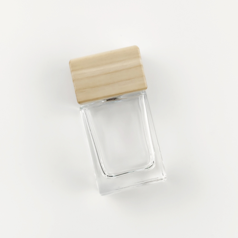 30 ml easy carry eco friendly good quality small size deodorant oil perfume glass bottle with wood cover 