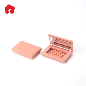Private label rectangle Shape Cute Plastic Cosmetic Compact Powder Case