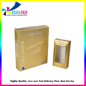 Custom Golden Cosmetic Set Packaging Cardboard Paper Gift Box