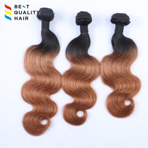 Custom made ombre color body wave weft hair extension