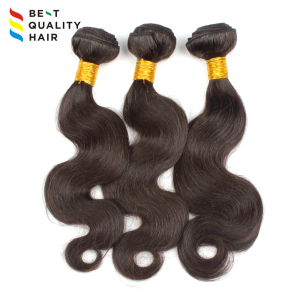 Stock cheaper price machine made weft, natural color human remy hair weft in stock