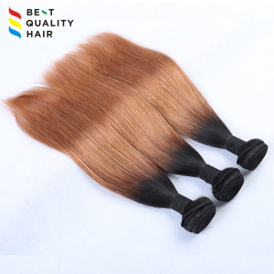 Wholesale custom made ombre color straight weft hair extension