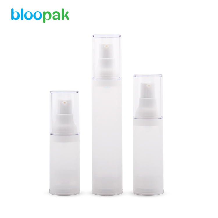 50ml white round plastic cosmetic lotion pump airless bottle 