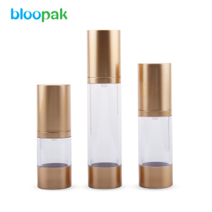 15ml 30ml 50ml gold plastic lotion airless pump cosmetic packaging bottle 
