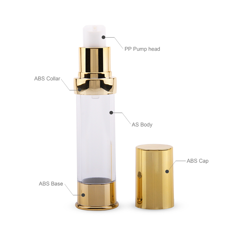 15ml 20ml 30ml Foundation Serum Lotion Spray Cosmetic Airless Pump Bottle 