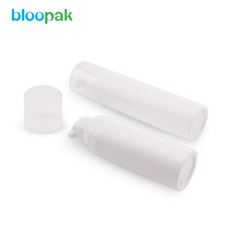 White Color Plastic PP Airless Bottle with Lotion Pump 