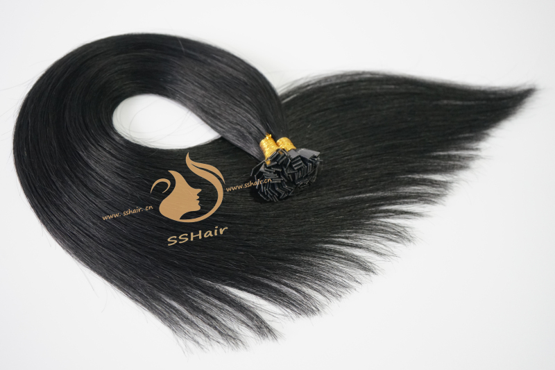 SSHair // Flat Tip Hair Extensions // Remy Human Hair // 1# // Straight