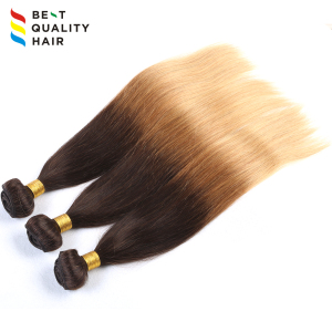 Factory price custom made three ombre color machine made weft extension 