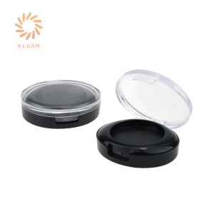 Oval Double Tray Empty Makeup Plastic Powder Compact Case 