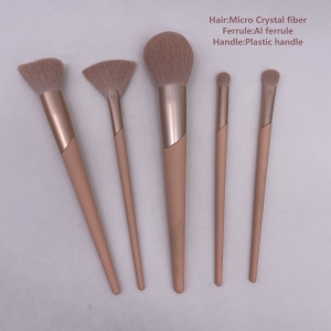5pcs rosegold makeup brush set micro crystal fiber