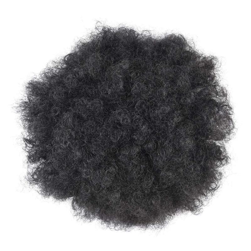 Afro Puff Drawstring Ponytail Bun Synthetic Short Kinky Curly hair Bun Extension Hair pieces Updo Hair Extensions Large Size with Two Clips for Black Women