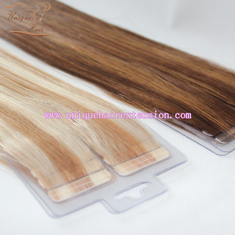 The best quality ombre color double drawn tape in hair extensions factory tangle free