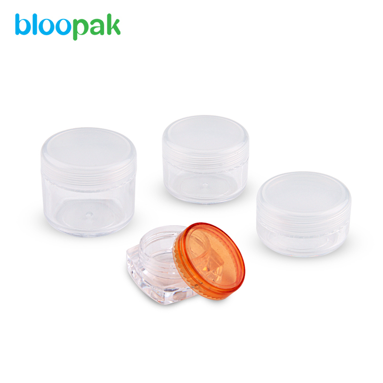 3g clear square shape plastic jar