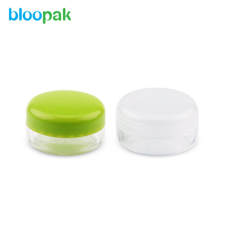 3g plastic cosmetic jar pp white green jars