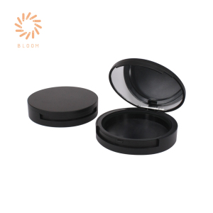 Round Single Cosmetic Container Mirror Powder Compact Pressed Powder Case