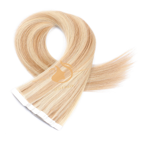 SSHair // Tape in Hair Extensions // Remy Human Hair // 14# P 613# // Straight