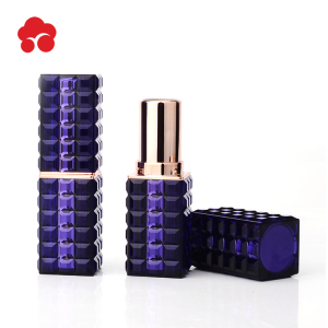 Customized cosmetic packaging Fashionable Empty Square Shaped Unique Plastic Cosmetic Lip Balm Tube / Lipstick tube Packaging