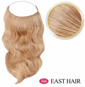 wavy human hair extension high quality 100% human hair halo hair flip in hair