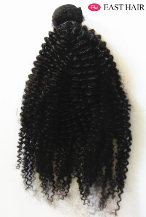 16inch 7A best virgin Brazilian human hair weft 100g/bundle black curly 100% raw unprocessed hair weaving extension