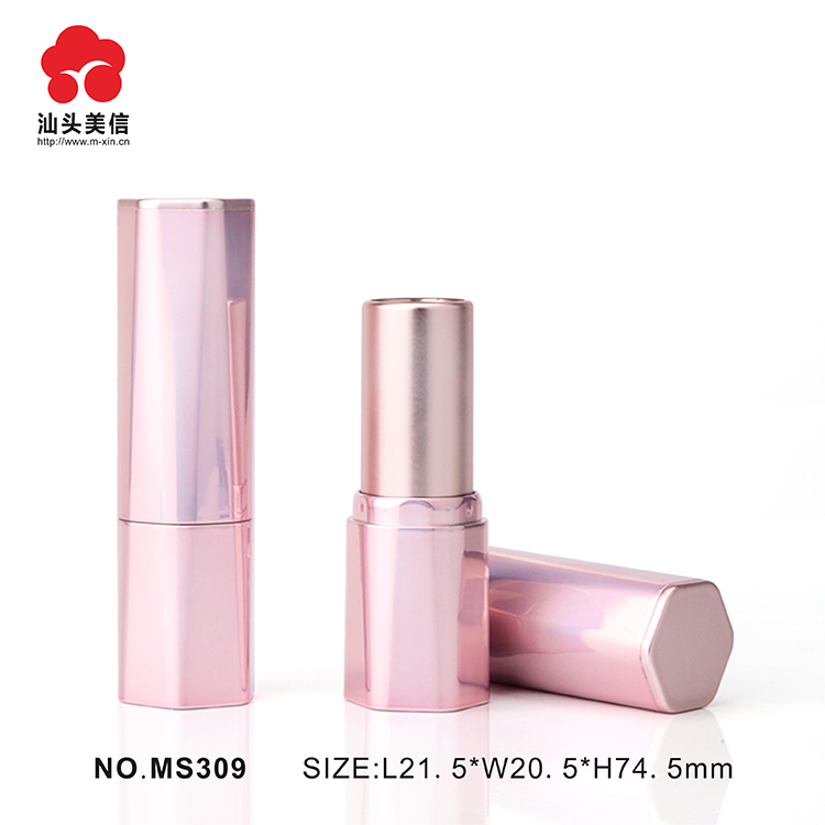 New Fashion Empty Hexagonal Shaped Unique Plastic Cosmetic Lip Balm Tube / Lipstick tube Packaging