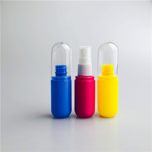 30 ml Colorful custom capsule pill bottles sprayers pumps  