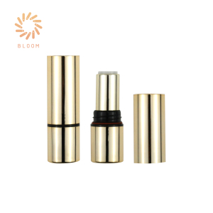 Empty Cosmetic Packaging For Lip Big Size Screw Metallization Gold Lipstick Case 