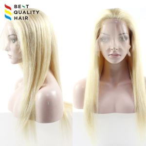 Custom made blond color full lace wig, brazilian hair full lace wigs