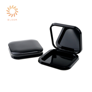 OEM Square Cosmetic Packaging Magnet Empty Foundation Case Pressed Powder Container with Mirror 