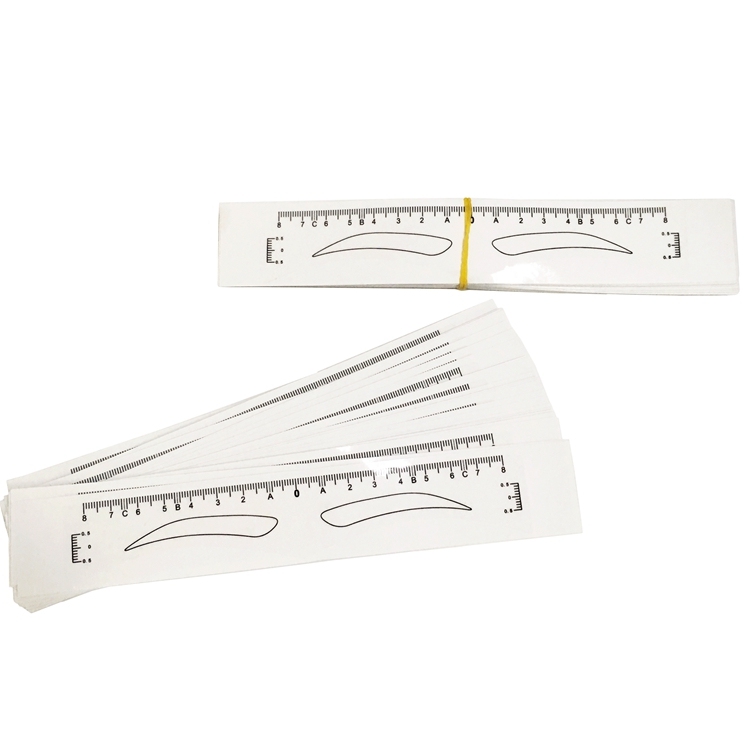 50 PCS Disposable Sticker Eyebrow Ruler Measuring 