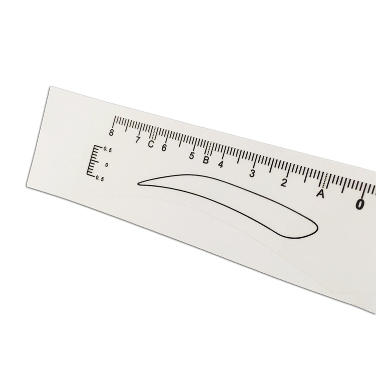 50 PCS Disposable Sticker Eyebrow Ruler Measuring 