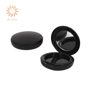 Double Tray Powder Case Round Makeup Compact Case for Powder Container 