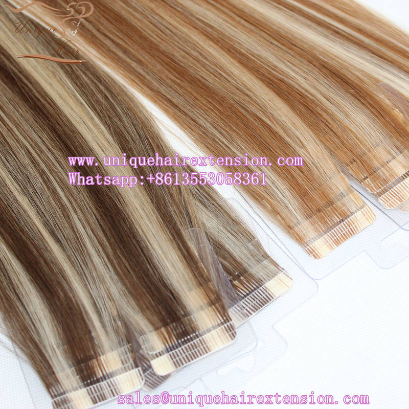 Highlight color tape in extensions factory many tape in hair ready to ship factory price
