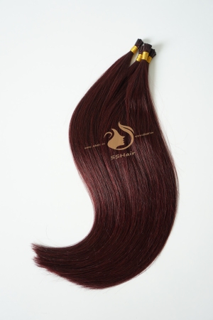 SSHair // I-tip Hair Extensions // Remy Human Hair // 99J# // Straight