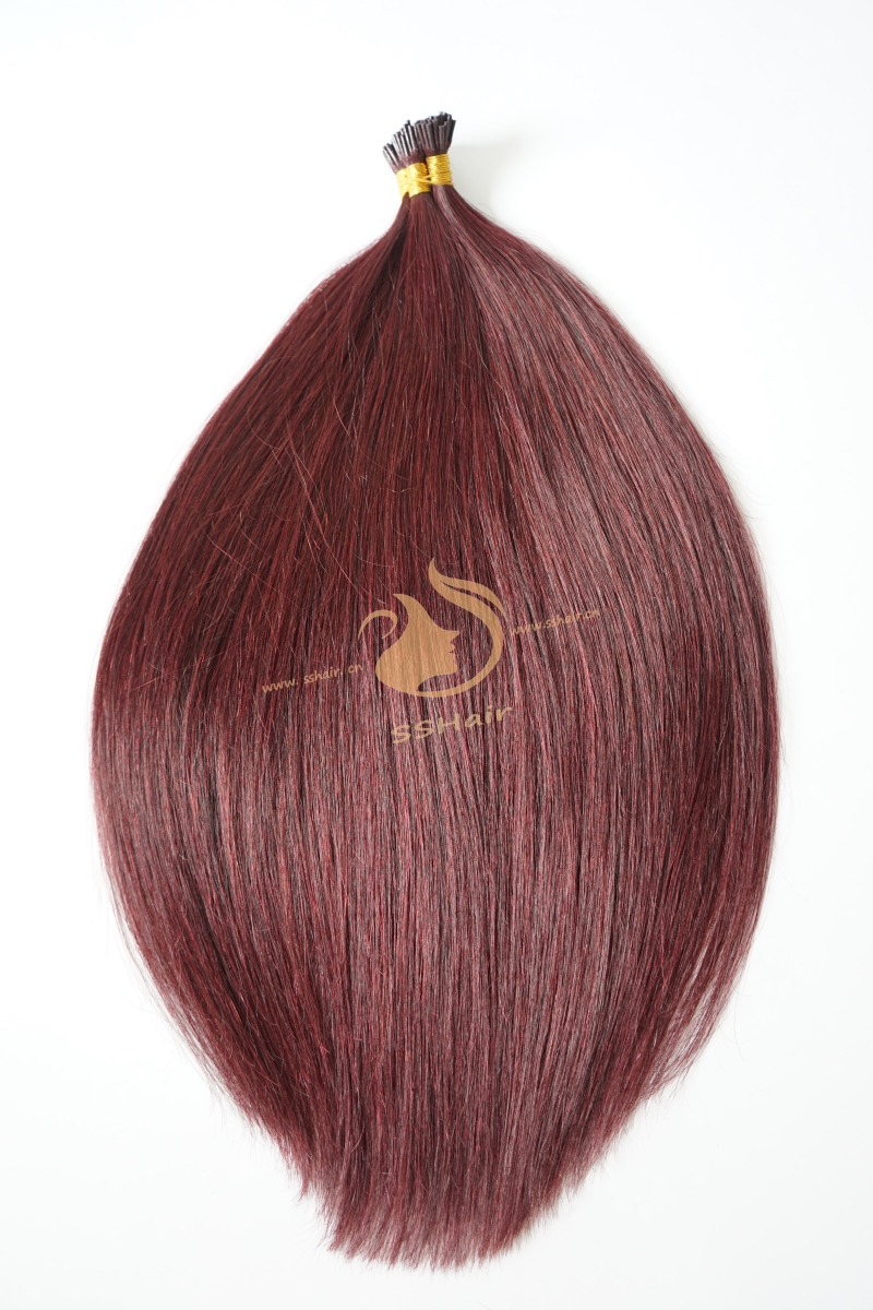 SSHair // I-tip Hair Extensions // Remy Human Hair // 99J# // Straight