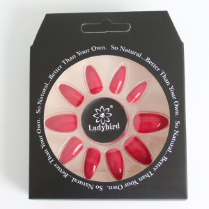 Ladybird faux nails 24pcs/box almond red lavender press on nails
