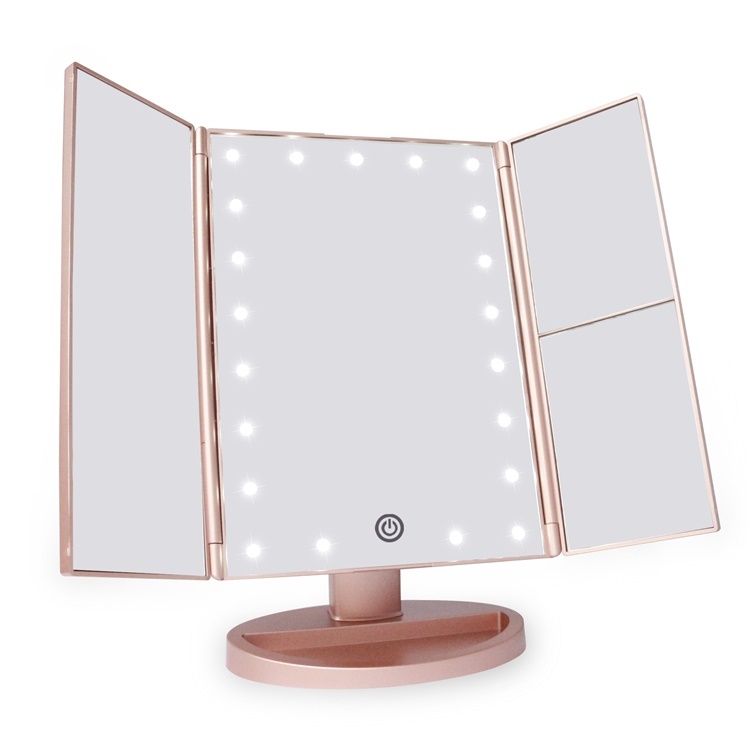 Trifold 3 Way Makeup Mirror with 10X Magnification