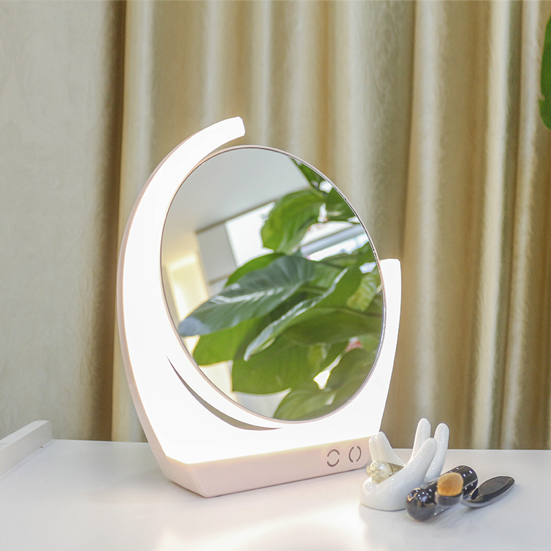 Moon Shape Vanity Lighted Makeup Mirror with Lights