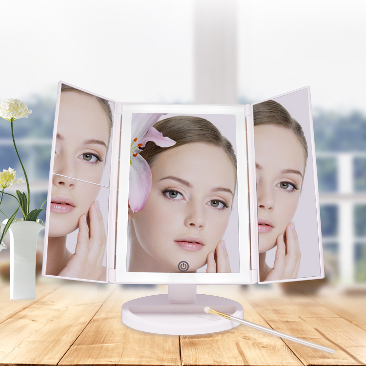 Trifold 3 Way Makeup Mirror with 10X Magnification
