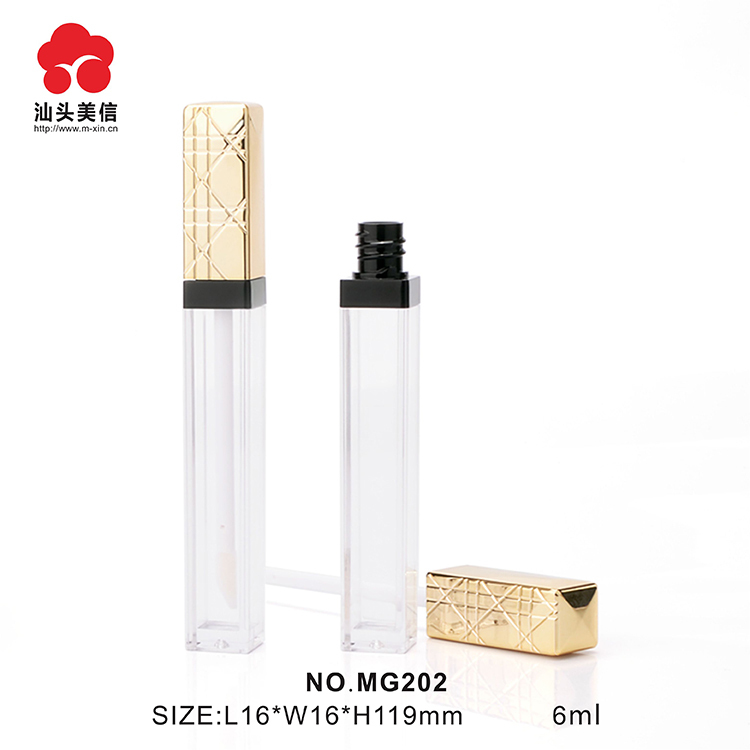 5 ml Private label Upscale Square shape Custom color empty lip gloss cosmetic packaging tube lipgloss containers