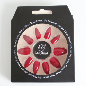 Ladybird faux nails 24pcs/box almond rose color lavender press on nails