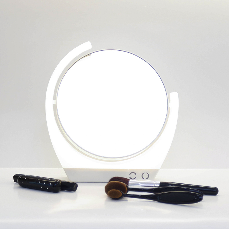 Moon Shape Vanity Lighted Makeup Mirror with Lights