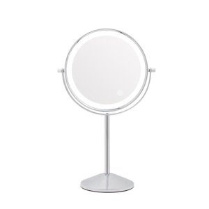 Metal Recheargeable Double Sides 1X/5X Makeup Beauty LED Lighted Mirror